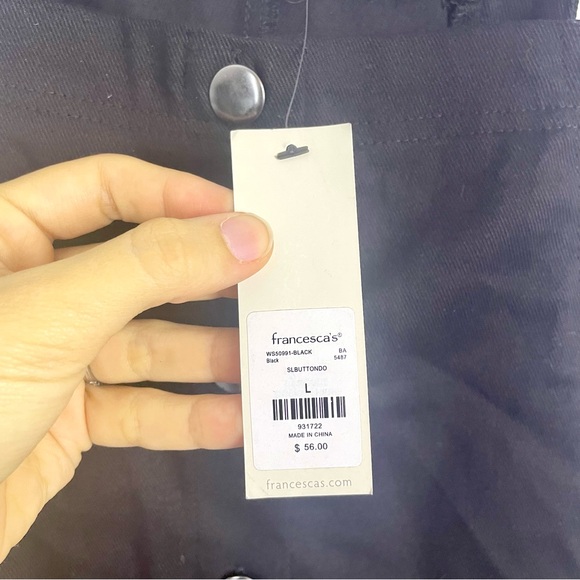 NWT Francesca's Mi Ami Arica Floral Embroidered Overall Dress Black Size Large - Picture 2 of 13